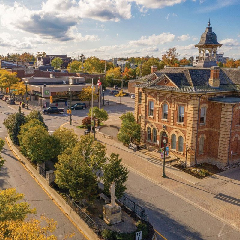 aerial photo of Town Hall